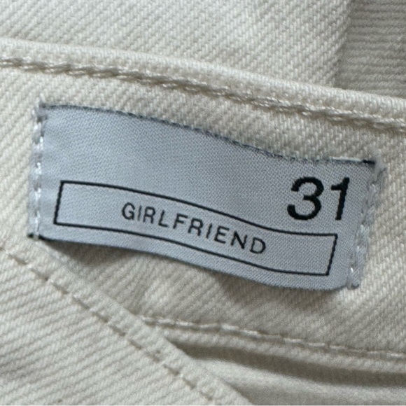 Gap Girlfriend Denim Cropped Jeans Women's Size 31/ 12 R Distressed Cream - Picture 6 of 10